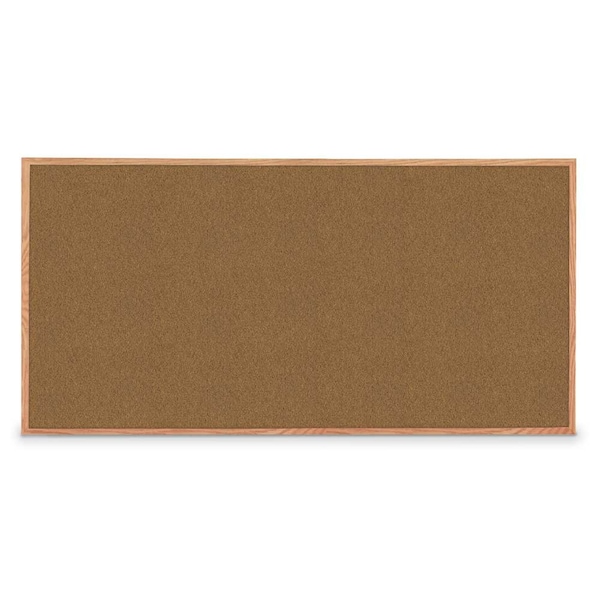 United Visual Products Decor Wood Combo Board, 24"x18", Walnut/White Porcelain & Black UV701DEFAB-WALNUT-WHTPORC-BLACK - main
